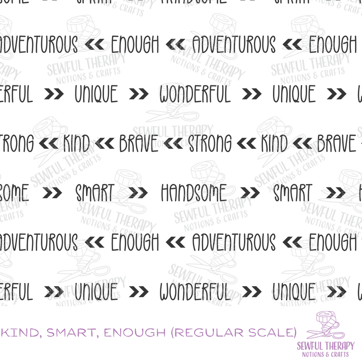 Kind, Smart, Enough Affirmation Hexatex (YD)