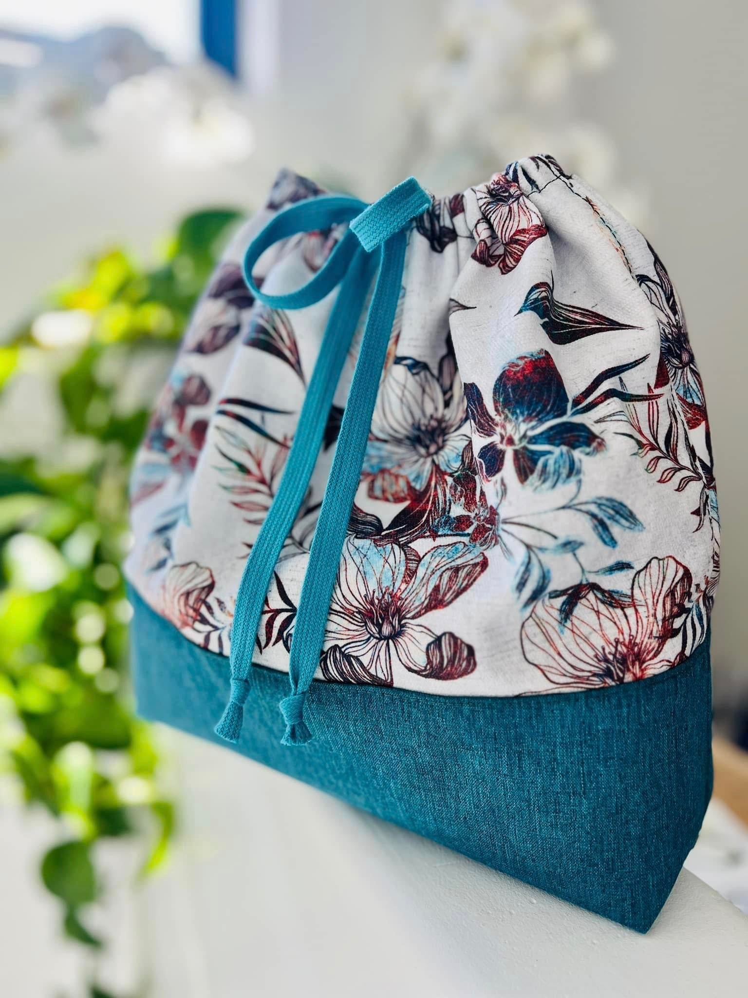 12oz Printed Waxed Canvas - Linen Gray Floral