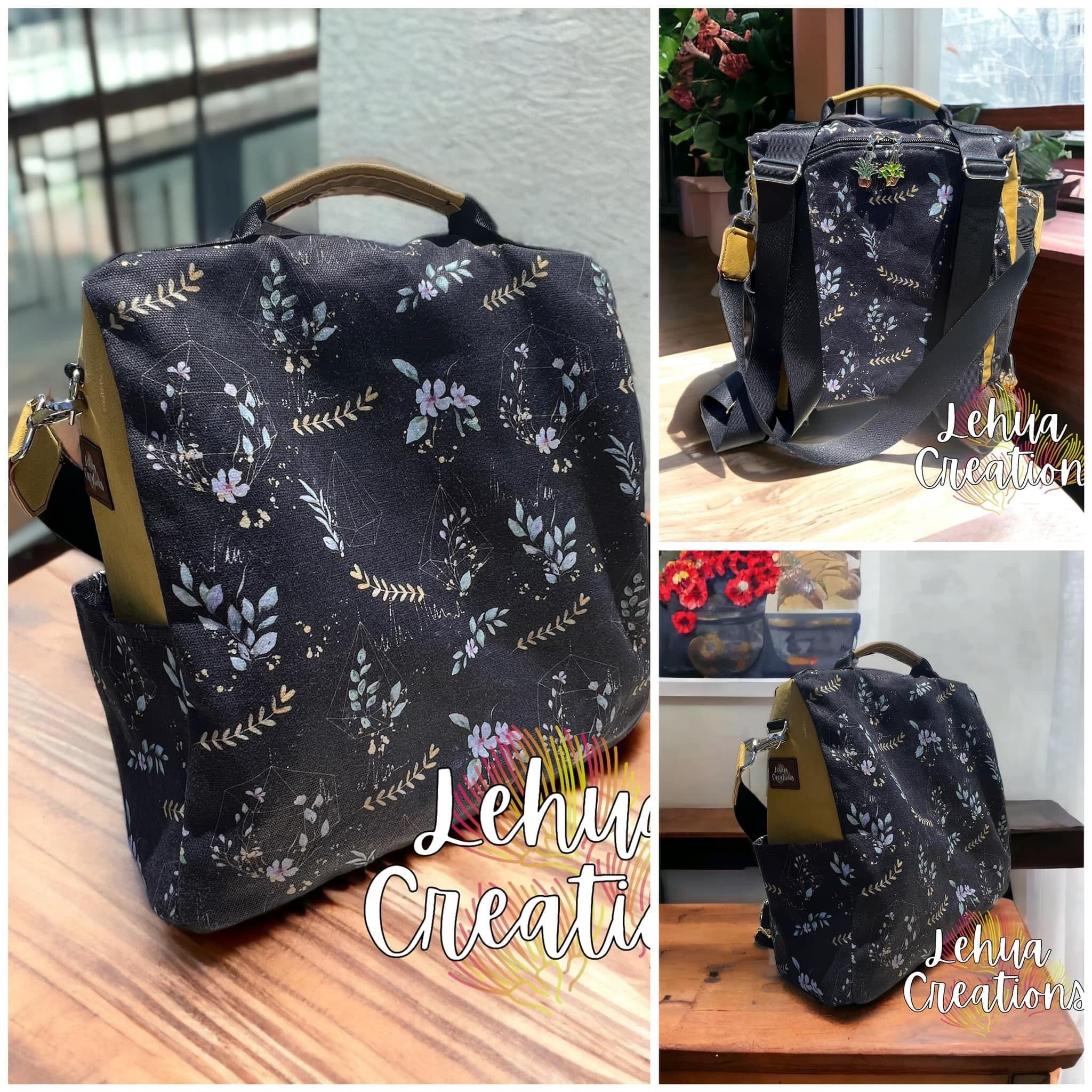 12oz Printed Waxed Canvas - Floral Geo Terrarium