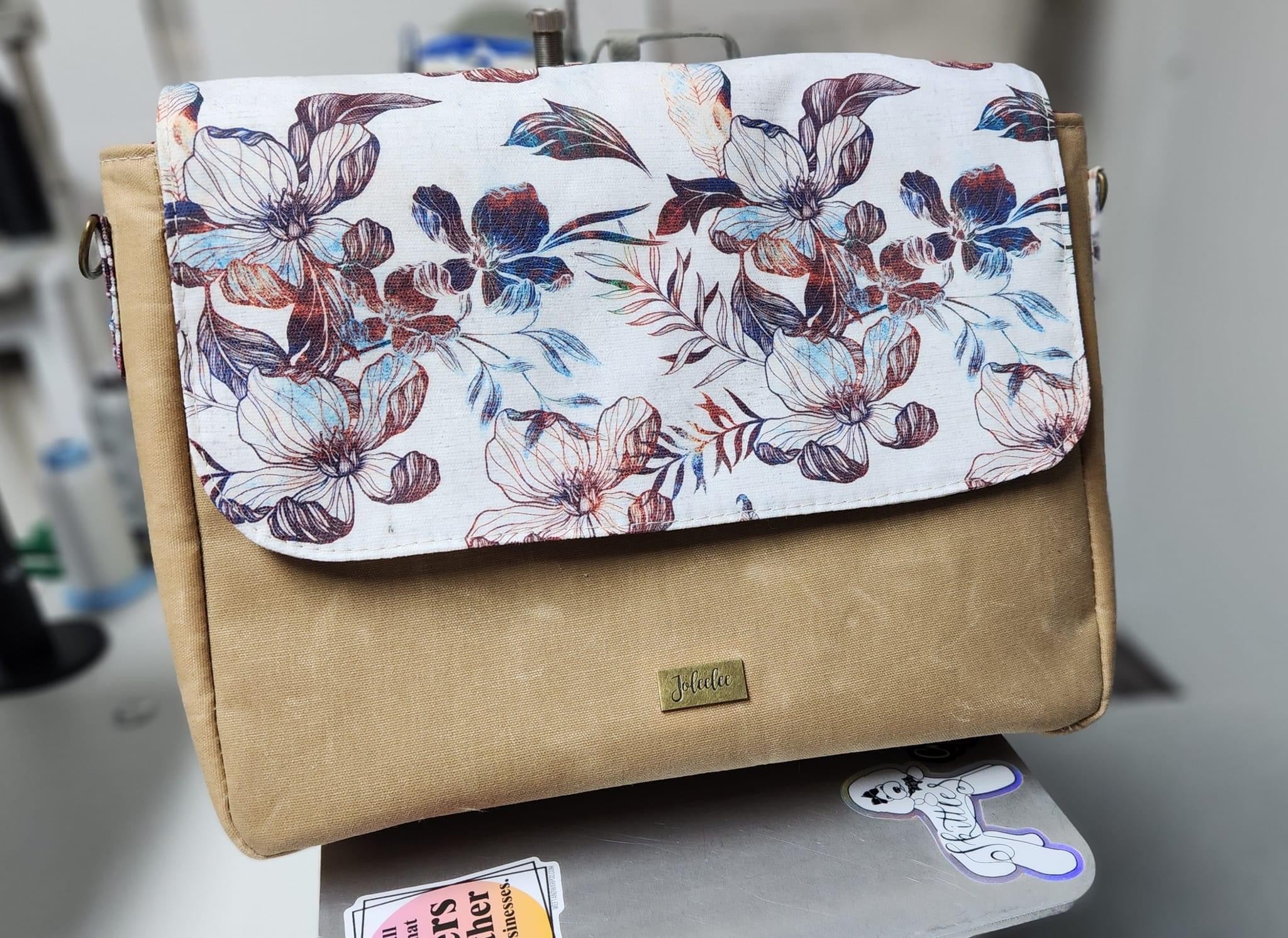 12oz Printed Waxed Canvas - Linen Gray Floral