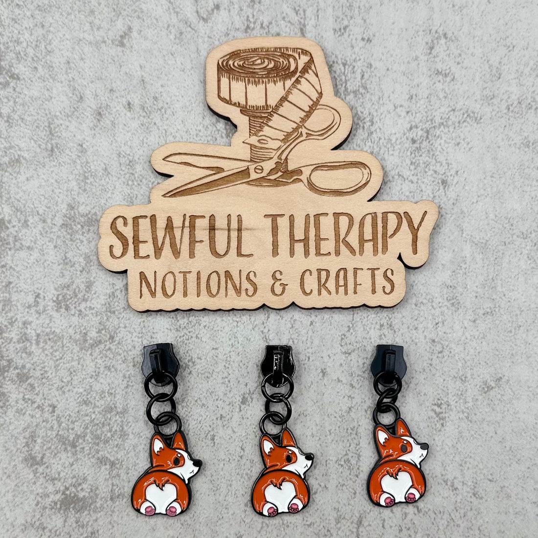 #5 Corgi Love Enamel Zipper Pulls (Pack of 3)