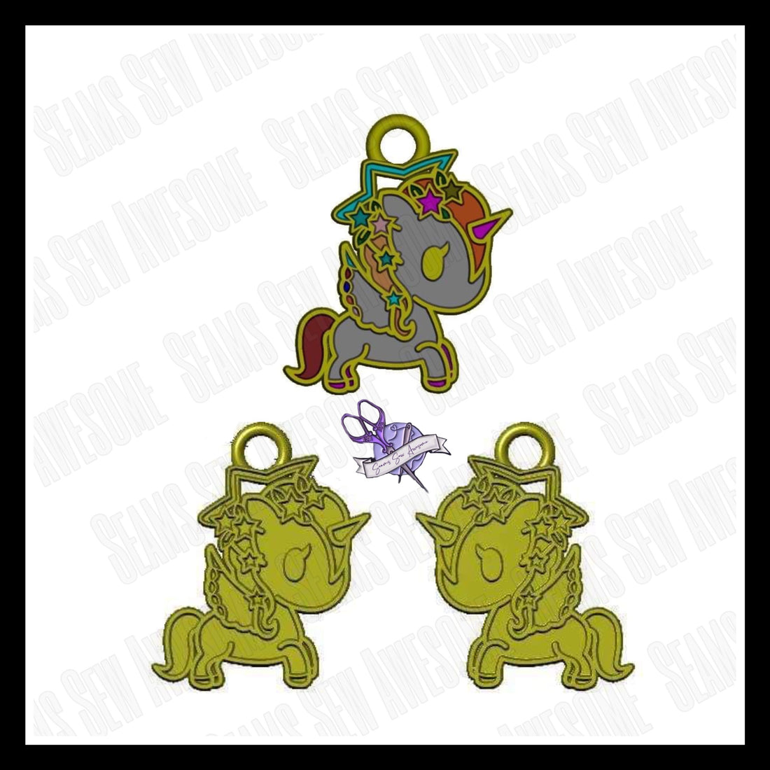 Pegacorn (Pack of 3) #5 Enamel Zipper Pull (Pack of 3)