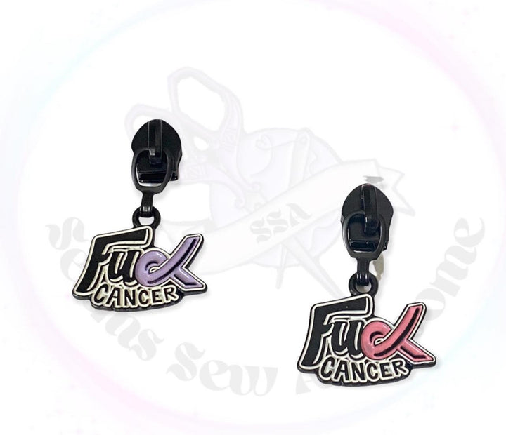 #5 F*CK Cancer Enamel Zipper Pulls SSA (Pack of 3)