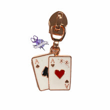 Load image into Gallery viewer, #5 Pocket Aces Enamel Zipper Pulls SSA
