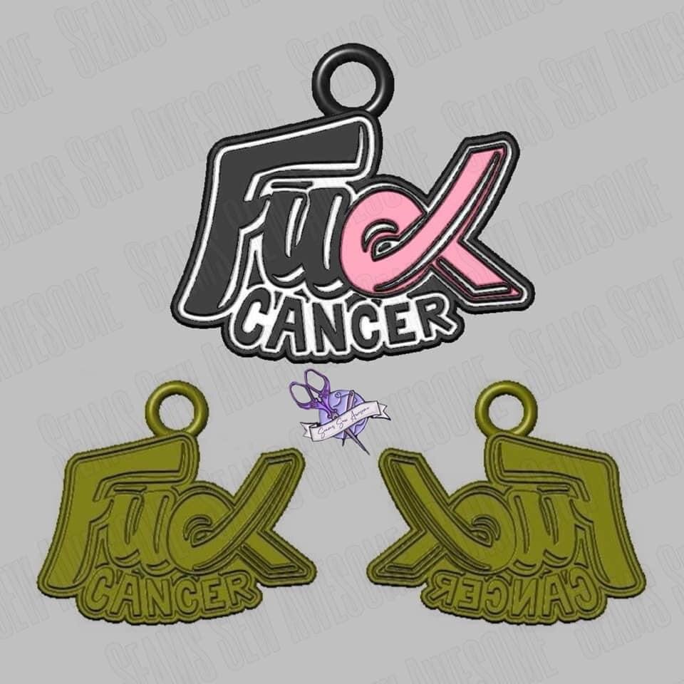 #5 F*CK Cancer Enamel Zipper Pulls SSA (Pack of 3)