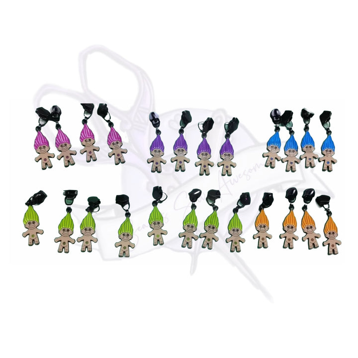 #5 Crazy Hair and Bubble Butt Enamel Zipper Pulls SSA (Pack of 3)