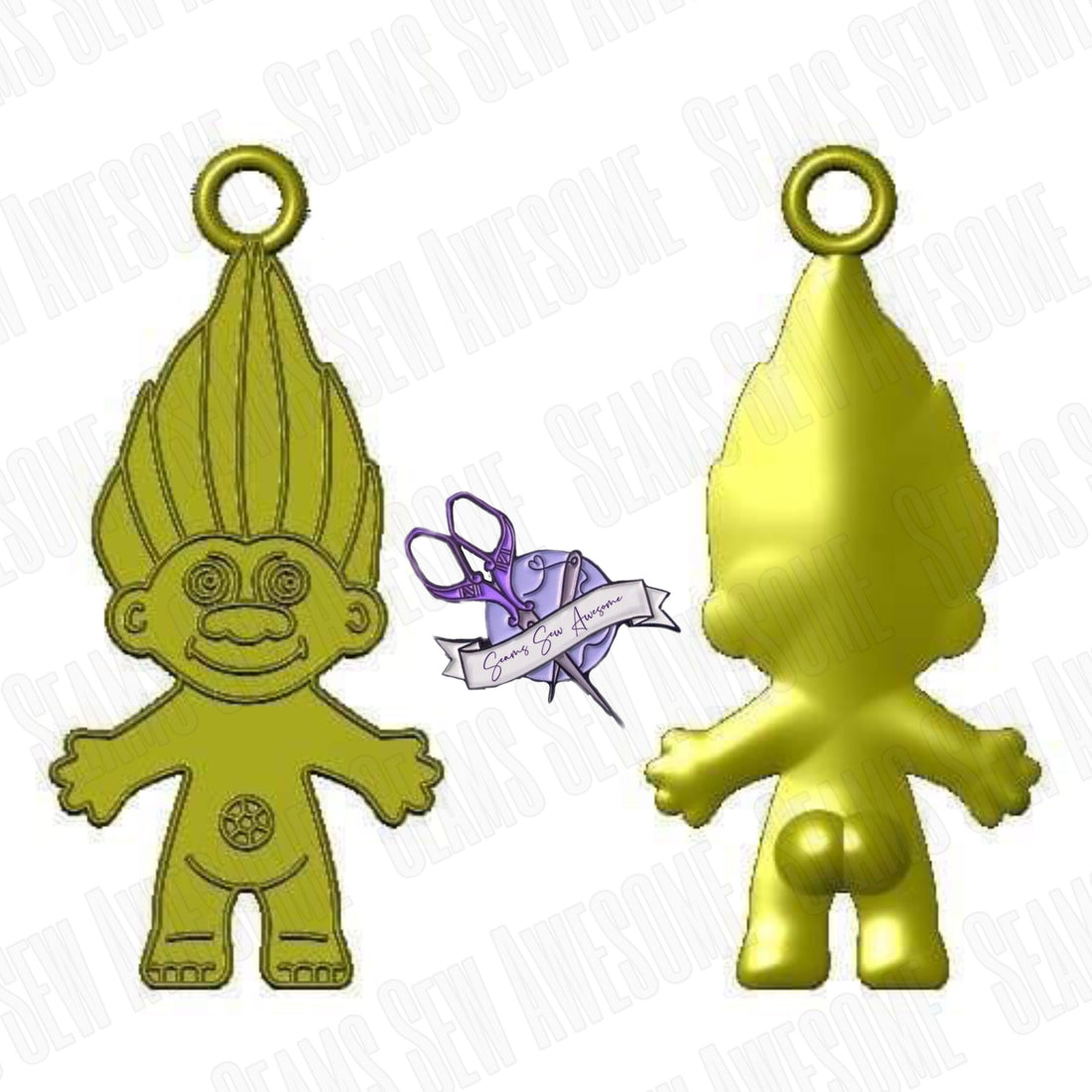 #5 Crazy Hair and Bubble Butt Enamel Zipper Pulls SSA (Pack of 3)