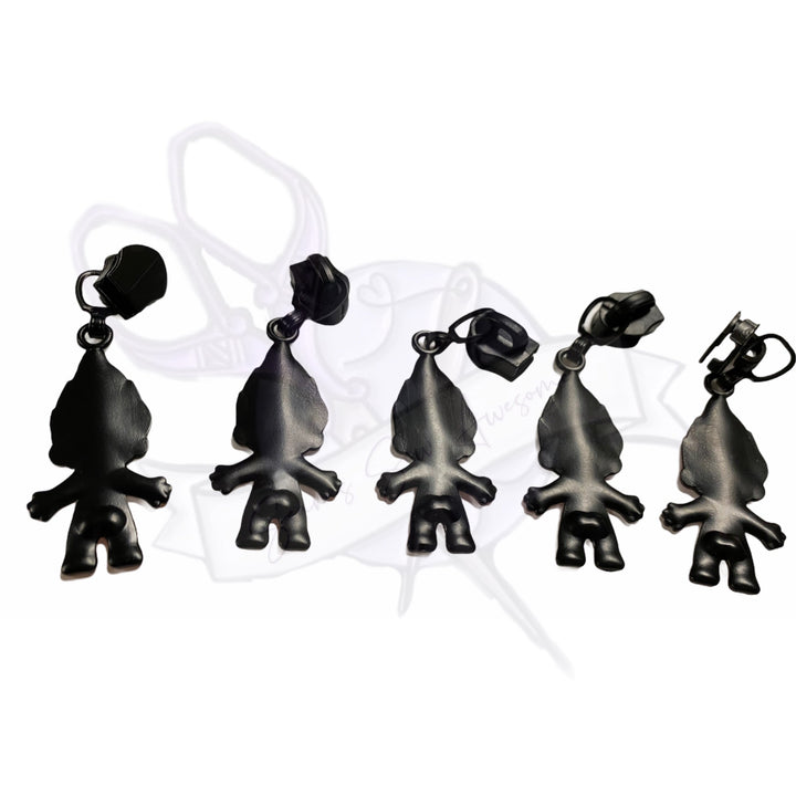 #5 Crazy Hair and Bubble Butt Enamel Zipper Pulls SSA (Pack of 3)
