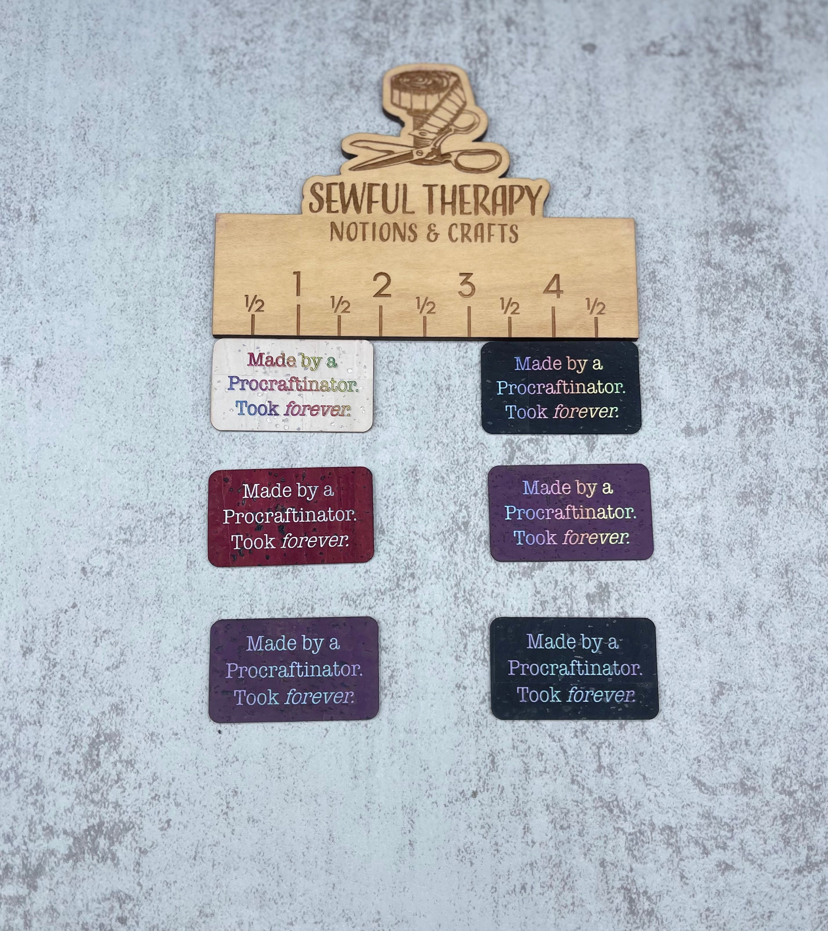 "Made By A Procraftinator" Cork Label Tags